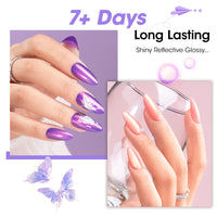 Gellen Nail Polish, Quick Dry 3 Colors Glitter Purple Dark Purple Pink Nail Polish Set Xmas Halloween Nail Lacquer Set, Gift for Women Home Nail Art, No UV Light Needed, 0.33 Fl.oz