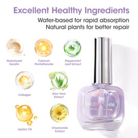 Gellen 15ml Nail Strengthener, Air Dry Clear Finish Nail Growth Strengthener for Thin Weak and Damaged Nails Repair Solution with Protein Keratin Calcium Nourish Nail Care Treatment, Lavender Scented