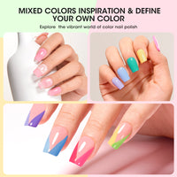 Nailshion Quick Air Dry Nail Polish Set, 16 Colors 10ML Nude Red Blue Green Nail Polish with Clear Base Top Coat and 35Pcs Remover Pads All Season Regular Nail Lacquer Gift for Women Girls