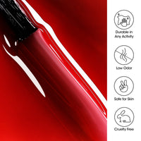 Gellen Jelly Gel Nail Polish, 18ML Sheer Hot Red Gel Polish UV Light Soak off Translucent Nail Polish Salon Manicure DIY Nail Art, Christmas Gifts for Women Girls