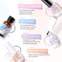 Gellen Gel Nail Kit, Nail Tips and Glue Gel Kit with Base & Top Coat & 5 In 1 Nail Glue Gel, 240Pcs Clear Coffin Fake Nails Tips and UV Nail Lamp, Fast False Nails Extension Manicure Set