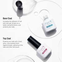 Candy Lover Top Coat and Base Coat Nail Polish Set, Quick Dry Long Lasting No Wipe UV LED Soak Off Base Top Coat Nail Gel Polish, Shiny Glossy Clear Finish Top Coat Base Coat Manicure Set
