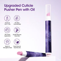Gellen 4-in-1 Cuticle Pusher Pen with Micro-Dosin Oil, Ceramic Nail Pusher Oil Pen for Hangnails & Dry Nails, Nail Care Pen for Repair & Nourish Nails, Cuticle Remover & Cuticle Oil in a Pen