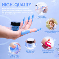 Gellen Dip Powder Nail Kit, 24 Colors Bright Red Pink Purple Glitter Dip Nail Powder Kit, Nail Art All Season Series Dip Powder Set DIY Salon Home Gift for Women
