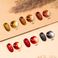 Gellen Gel Polish - 6 Colors Glassy Gel Sheer Red Grey Leaf Yellow Amber Brown Burgundy Gel Polish Set Soak Off UV Cure DIY Nail Art Gifts for Christmas