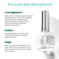 Gellen 15ml Nail Strengthener, Air Dry Clear Finish Nail Growth Strengthener for Thin Weak and Damaged Nails Repair Solution with Protein Keratin Calcium Nourish Nail Care Treatment, Unscented