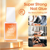 Candy Lover Nail Glue and Glue Remover for Press on Nails, Air Dry Nail Glue and Acrylic Nail Glue Remover Set for Fake Nail Tips, 0.23 fl oz Each