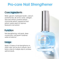 Gellen 15ml Nail Strengthener, Air Dry Clear Finish Nail Growth Strengthener for Thin Weak and Damaged Nails Repair Solution with Protein Keratin Calcium Nourish Nail Care Treatment, Ocean Scented