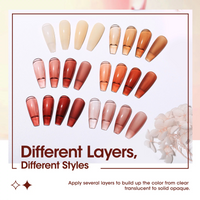 Gellen Jelly Gel Nail Polish Kit, 6 Transparent Brown Red Colors Gel Polish Set, Manicure and Nail Art DIY Gifts for Women
