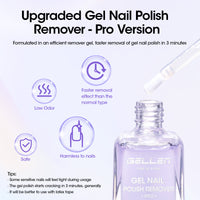 Gellen Gel Nail Polish Remover Kit, with Peelable Liquid Latex for Nails, Gel Polish Remover Kit Fast Nail Gel Removal in 2-5 Minutes No Soaking or Wrapping