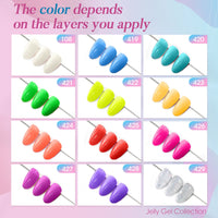 Perfect Summer Gel Nail Polish, 12 Colors Gel Polish Neon Rainbow Soak Off UV Nail Polish Gel, Manicure DIY Salon Nail Art Gift for Women Girls