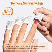 Candy Lover Gel Polish Remover, 200pcs Acetone-Free Gel Nail Polish Remover Wipes with Nail File and Cuticle Pusher, Professional Individually Wrapped Nail Polish Remover Pads