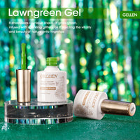 Gellen Grass Green Gel Nail Polish and Semi Sheer Shimmer Green Gel Polish, 10ml Sparkle Silver Nail Polish Soak Off No Wipe UV Gel for Nail Art Salon Manicure DIY, Christmas Gifts for Women
