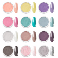 Candy Lover Dip Powder, 12 Colors Painted Dip Nail Powder Kit with Dust Brush and Nail File, Nail Art Spring Summer Series Dip Powder Nail Kit for Girls Women Manicure