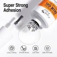 Candy Lover 15ML Nail Glue Gel for Nail Tips, UV Lamp Needed Clear Nail Gel As Base Gel, As Rhinestone Glue, As Nail Tips Glue for Press on Acrylic and False Nails