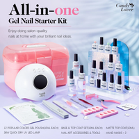 Candy Lover Gel Nail Polish Kit with LED UV Lamp, 12 Colors Gel Nail Polish Set, Soak Off Gel Polish Kit, All-in-One Nail Kit, Quality Gel Polish, DIY Manicure Gel Nails Kit Gift for Teen Girls Women