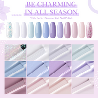 Perfect Summer Gel Nail Polish Set, 12 Colors Pastel Gel Polish, All-season Soak Off Gel Nail Kit, At-home Salon Lavender Gel Polish Set, Nail Gifts for Women Girls