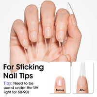 Gellen 100ML Nail Glue Gel for Nail Tips, 4-in-1 UV Light Needed Nail Gel As Base Gel, As Rhinestone Glue for Nail Art, As Nail Tips Glue for Press on Acrylic and False Nails and As Strengthener Gel