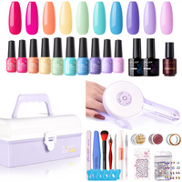 Gellen Gel Nail Polish Starter Kit with UV Lamp, 10 Colors Vibrant Rainbow Gel Polish with 36W Nail Lamp, All-In-One Gel Nail Polish Kit, Top Base Coat Nail Tools Manicure Set & Storage Box