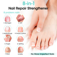 Gellen 15ml Nail Strengthener, Air Dry Clear Finish Nail Growth Strengthener for Thin Weak and Damaged Nails Repair Solution with Protein Keratin Calcium Nourish Nail Care Treatment, Unscented