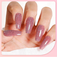 Gellen Glitter Gel Nail Polish, 18ml Pale Pink Gel Polish No Wipe Soak Off Long Lasting Glossy UV Gel for Salon Manicure Nail Art, Christmas Gifts for Women Girls