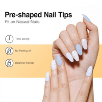 Candy Lover Gel Nail Tips Kit, 552 Pcs Short Balleria False Nail Tips Kit with 4-in-1 Nail Glue Gel and Nail Lamp, Acrylic Gel Nail Extension Kit, Nail Art DIY at Home Gift for Girls Women