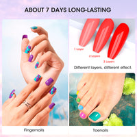 Nailshion Quick Air Dry Nail Polish Set, 16 Colors 10ML Rainbow Nail Polish with Clear Base Top Coat and 35Pcs Remover Pads Spring Summer Regular Nail Lacquer Gift for Women Girls