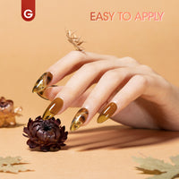 Gellen Gel Polish - 6 Colors Glassy Gel Sheer Red Grey Leaf Yellow Amber Brown Burgundy Gel Polish Set Soak Off UV Cure DIY Nail Art Gifts for Christmas