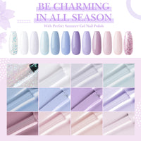 Perfect Summer Gel Nail Polish, 12 Colors Gel Polish Morandi Blue Purple Pink Soak Off UV Nail Polish Gel, Manicure DIY Salon Nail Art Gift for Women Girls
