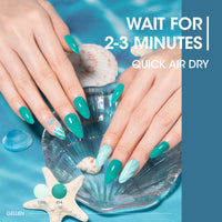 Gellen Nail Polish, Quick Air Dry 6 Colors Nail Lacquer Set Summer Ocean Blue Trendy Nail Polish Kit for Nail Manicure DIY Art Home, No UV Light Needed, 0.33 oz Each Bottle