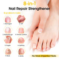 Gellen 15ml Nail Strengthener, Air Dry Clear Finish Nail Growth Strengthener for Thin Weak and Damaged Nails Repair Solution with Protein Keratin Calcium Nourish Nail Care Treatment, Ginger Scented