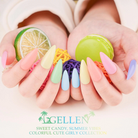 Gellen Gel Nail Polish Starter Kit, Gel Polish 6 Colors Sweet Candy with UV Light, Soak Off Nail Gel Polish Set with Base Top Coat Manicure Tools, Nail Art Gift for Girls