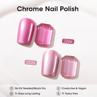 Gellen Nail Polish, Quick Dry 3 Colors Metallic Magenta Purple & Base Top Strengthener 3-in-1 Nail Polish Set Xmas Halloween Nail Polish Gift for Women Home Nail Art, No UV Light Needed, 0.33 Fl.oz