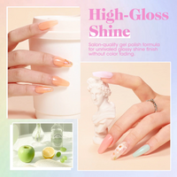 Gellen Jelly Gel Nail Polish Kit, 6 Transparent Colors Candy Macaron Nail Polish Set, Soak Off Gel Nail Polish Kit, Bright Rainbow Gel Polish for Home DIY