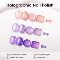 Gellen Nail Polish, Quick Dry 3 Colors Glitter Purple Dark Purple Pink Nail Polish Set Xmas Halloween Nail Lacquer Set, Gift for Women Home Nail Art, No UV Light Needed, 0.33 Fl.oz