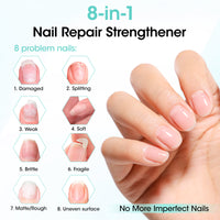 Gellen 15ml Nail Strengthener, Air Dry Clear Finish Nail Growth Strengthener for Thin Weak and Damaged Nails Repair Solution with Protein Keratin Calcium Nourish Nail Care Treatment, Unscented