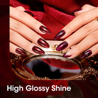 Gellen Nail Polish, Quick Air Dry 6 Colors Nail Lacquer Set Elegant Red Pink Nail Polish Set for Nail Manicure DIY Art Home, No UV Light Needed, 0.33 Fl.oz
