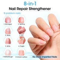 Gellen 15ml Nail Strengthener, Air Dry Clear Finish Nail Growth Strengthener for Thin Weak and Damaged Nails Repair Solution with Protein Keratin Calcium Nourish Nail Care Treatment, Ocean Scented