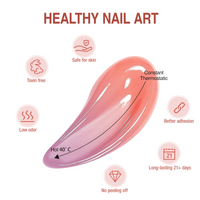 Candy Lover Poly Nail Gel, 3 Colors Poly Extension Gel Builder Nail Gel, Clear White Peach Changing Color Nail Thickening Solution