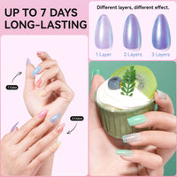 Nailshion Quick Air Dry Nail Polish Set, 16 Colors 10ML Jelly Glitter Shimmer Holographic Nail Polish with Clear Base Top Coat and 35Pcs Remover Pads Summer Regular Nail Lacquer Gift for Women Girls