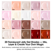 Gellen 24Pcs Gel Nail Polish Set, 20Colors Elegant Jelly Gel Polish with Base Coat & Glossy Matte Cateye Top Coat, HEMA TMPTA TPO 3-Free Red Pink Green White UV Cured Soak off Nail Kit for Women
