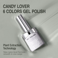 Candy Lover Classic Gel Nail Polish Set, 6 Black White Gray Glitter Gel Polish, Quick Dry Long Lasting UV Gel Nail Polish