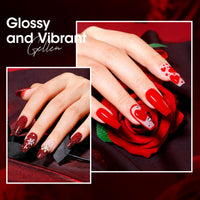 Gellen Red Gel Nail Polish, 6 Colors Red Burgundy Gel Polish Set Glitter Red Soak Off Nail Gel Kit for Valentine Nail Art Home Diy Manicure
