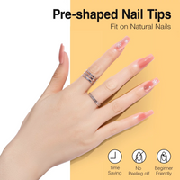 Candy Lover Nail Tips and Glue Gel Kit, 552 Pcs Fully Pre-buffed Fake Square Nail Tips Kit with 4-in-1 Nail Glue Gel and Nail Lamp Dryer, Acrylic Gel Nail Extension Kit, Nail Kit Gift for Girls Women