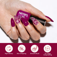 Gellen Gel Nail Polish Kit, Glossy Purple Red Pink Gel Polish, Soak off Gel Nail Kit for DIY Home Gel Manicure Set, 6 Colors Nail Polish Kit for Nail Art