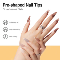 Candy Lover Gel X Nail Kit, 552 Pcs Full Cover Matte Fake Coffin Nail Tips Kit with 4-in-1 Nail Glue Gel and Nail Lamp, Acrylic Gel Nail Extension Kit, Gift for Girls Women