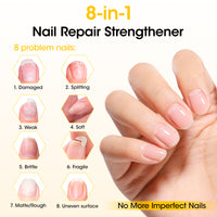 Gellen 15ml Nail Strengthener, Air Dry Clear Finish Nail Growth Strengthener for Thin Weak and Damaged Nails Repair Solution with Protein Keratin Calcium Nourish Nail Care Treatment, Ginger Scented