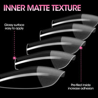 Gellen Medium Square Fake Nail Tips for Press on Nails, 504Pcs Soft Gel Tips for Nail Extensions Full Cover Pre-shaped 12 Sizes Clear False Nails for Nail Art