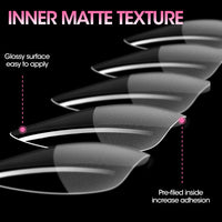 Gellen Long Stiletto Fake Nail Tips for Press on Nails, 504Pcs Soft Gel Tips for Nail Extensions Full Cover Pre-shaped 12 Sizes Clear False Nails for Nail Art