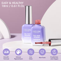 Gellen Glitter Gel Nail Polish, 18ml Pale Red Gel Polish No Wipe Soak Off Long Lasting Glossy UV Gel for Salon Manicure Nail Art, Christmas Gifts for Women Girls